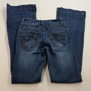 Stetson Dark Blue Women's Boot Cut Jeans with Embroidered Pockets